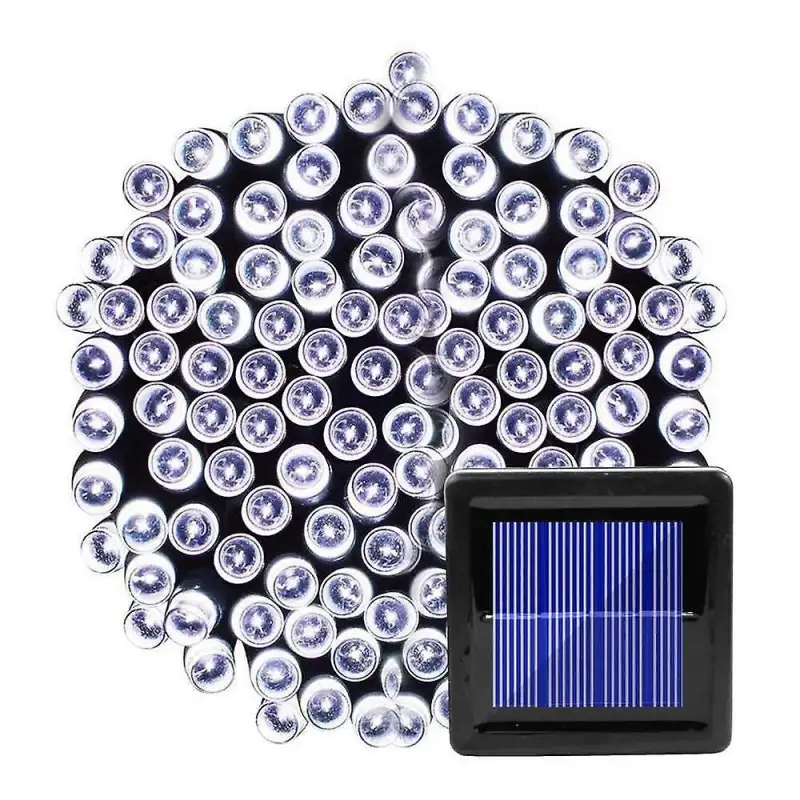 Instalatie 1000 LED cu panou solar mare, 100 M, pentru exterior, model 2024