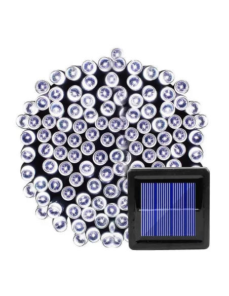 Instalatie 1000 LED cu panou solar mare, 100 M, pentru exterior, model 2024