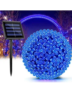 Instalatie 1000 LED cu panou solar mare, 100 M, pentru exterior, model 2024 2