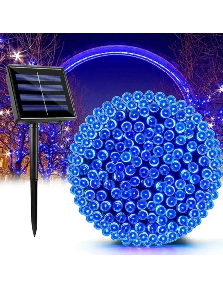 Instalatie 1000 LED cu panou solar mare, 100 M, pentru exterior, model 2024