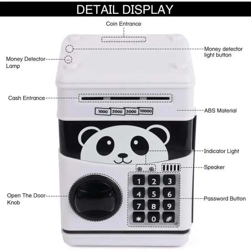 Pusculita interactiva copii tip seif cu cifru