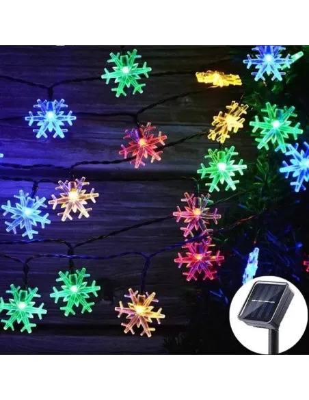 Set 2 x Instalatie solara cu 50 fulgi LED-multicolor