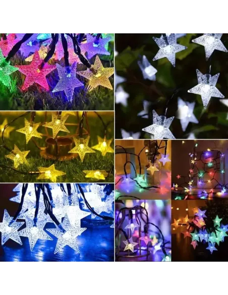 Set 2 x Instalatie solara cu 50 fulgi LED-multicolor