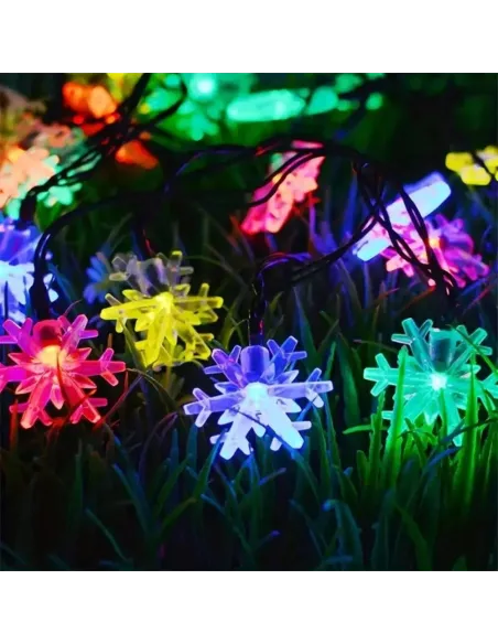 Set 2 x Instalatie solara cu 50 fulgi LED-multicolor