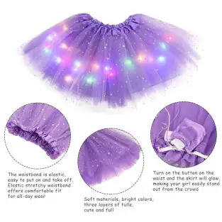 Fustă luminată cu LED pentru dans, petrecere, balet 2