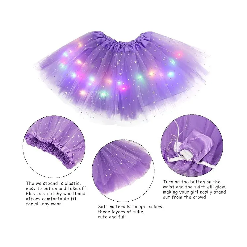 Fustă luminată cu LED pentru dans, petrecere, balet