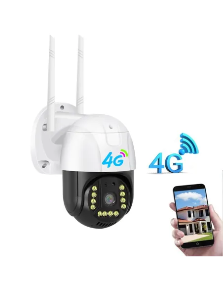 Cameră DASGUT 4G, 360° cu SIM, 3 MP, PTZ, Aplicație V380 Pro, Stocare Micro SD 128 GB, Interior-Exterior, IP66 + Card cadou 32GB