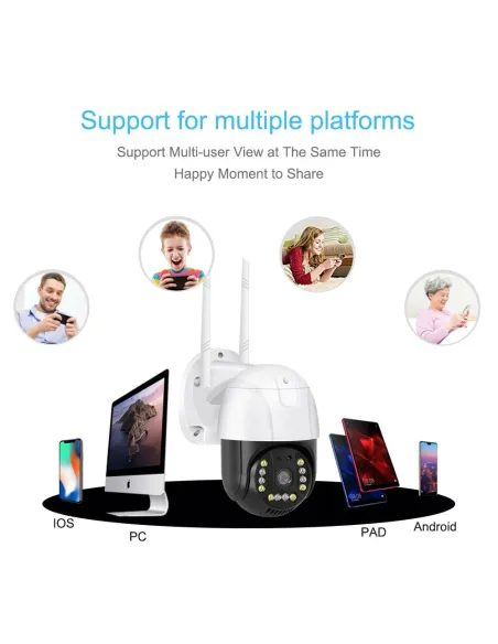 Cameră DASGUT 4G, 360° cu SIM, 3 MP, PTZ, Aplicație V380 Pro, Stocare Micro SD 128 GB, Interior-Exterior, IP66 + Card cadou 32GB