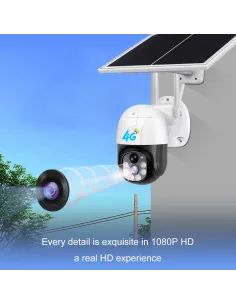 Cameră DASGUT 4G 360° cu Panou Solar, 3 MP, PTZ, V380 Pro, Interior-Exterior, IP66+card cadou 32 GB 2