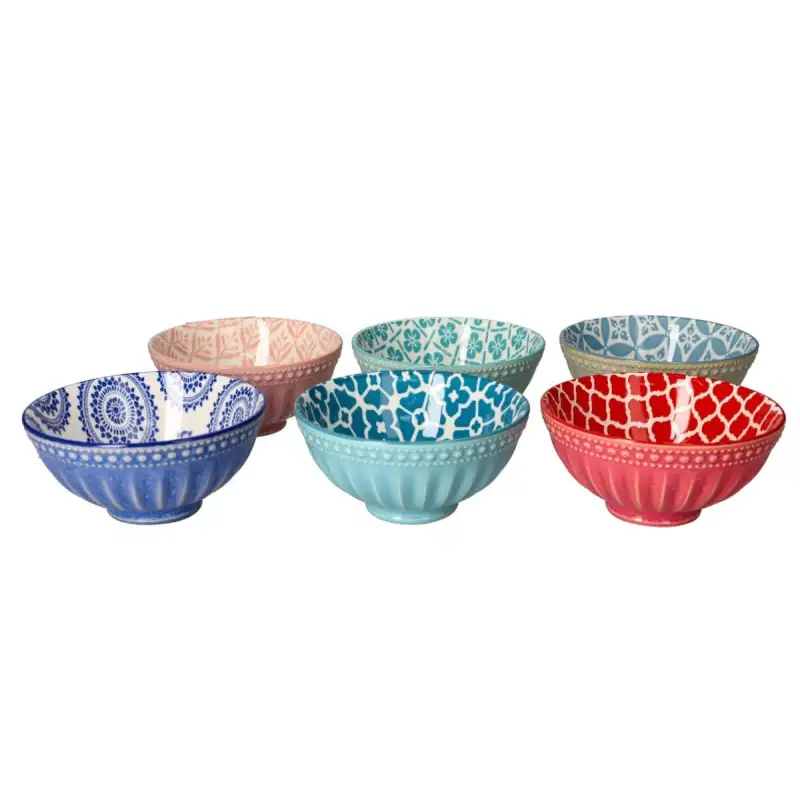 Set 6 Boluri portelan boemian design, 11.8cm , R15809