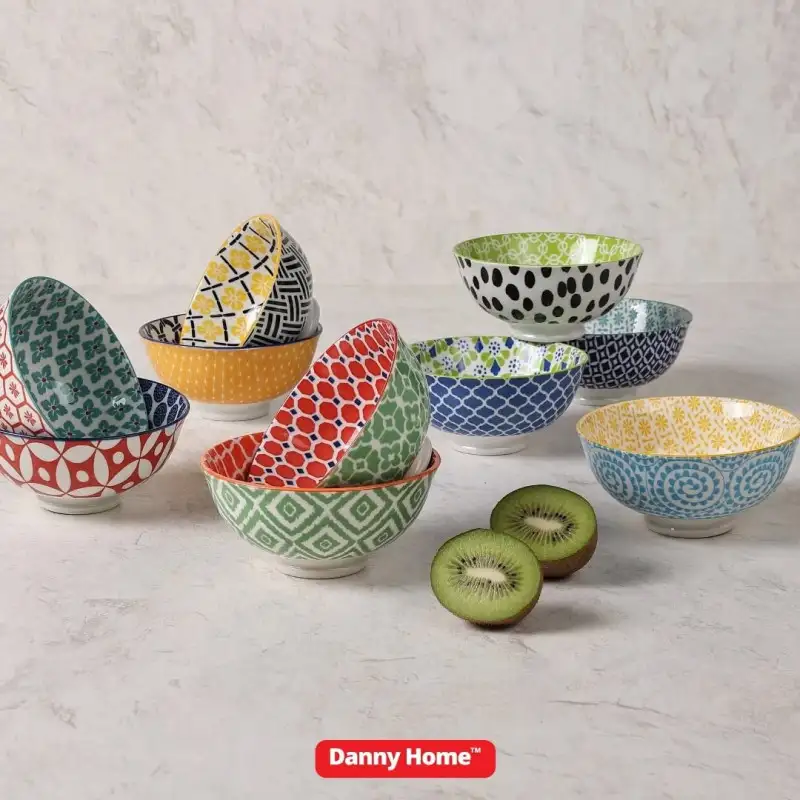 Set 10 Boluri portelan boemian design, 12cm , R15816