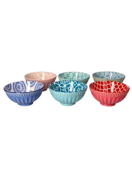 Set 6 Boluri portelan boemian design, 9cm , R15808
