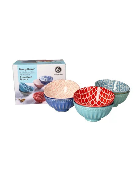 Set 6 Boluri portelan boemian design, 9cm , R15808