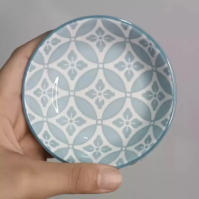 Set 6 Farfurii mici portelan boemian design, 9cm , R15811