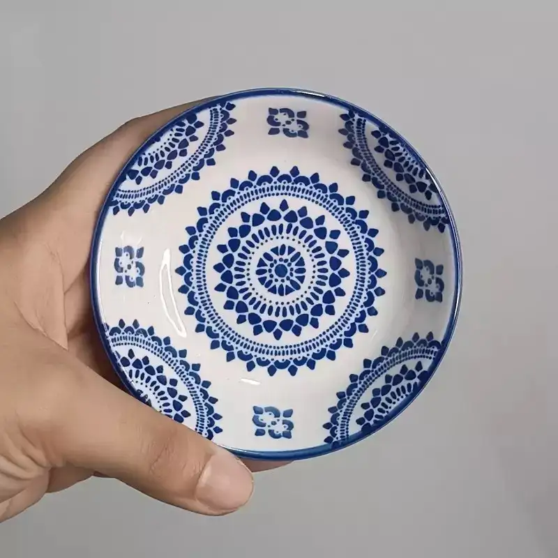 Set 6 Farfurii mici portelan boemian design, 9cm , R15811