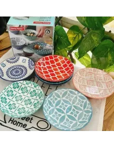 Set 6 Farfurii mici portelan boemian design, 9cm , R15811 2