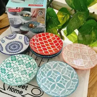 Set 6 Farfurii mici portelan boemian design, 9cm , R15811 2