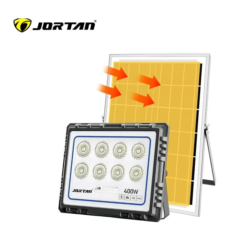 Proiector LED 400W cu panou solar, senzor lumina,IP 66, telecomanda model nou