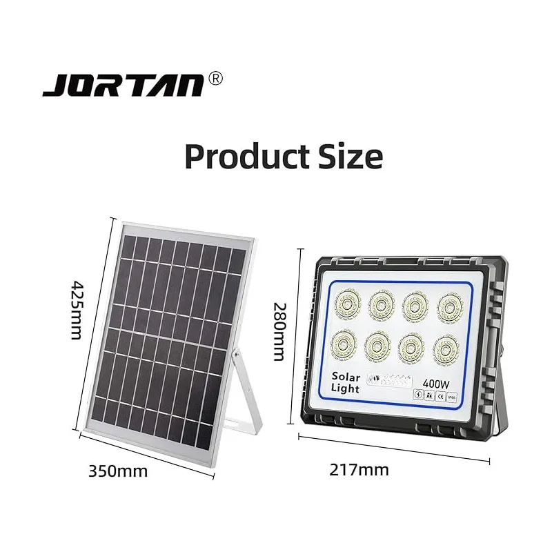 Proiector LED 400W cu panou solar, senzor lumina,IP 66, telecomanda model nou