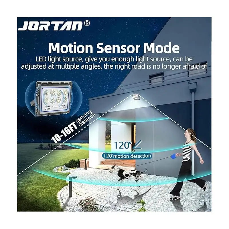 Proiector LED 400W cu panou solar, senzor lumina,IP 66, telecomanda model nou