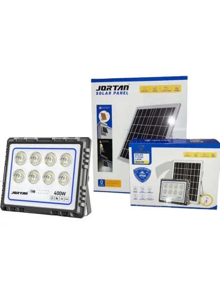 Proiector LED 400W cu panou solar, senzor lumina,IP 66, telecomanda model nou