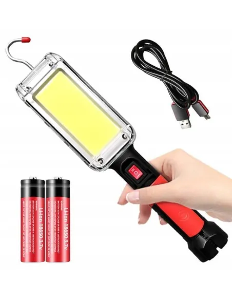 Lanternă Magnetică Reîncărcabilă 20W, COB LED, USB-C, Cârlig, USB, Lumină Puternică pentru Lucru