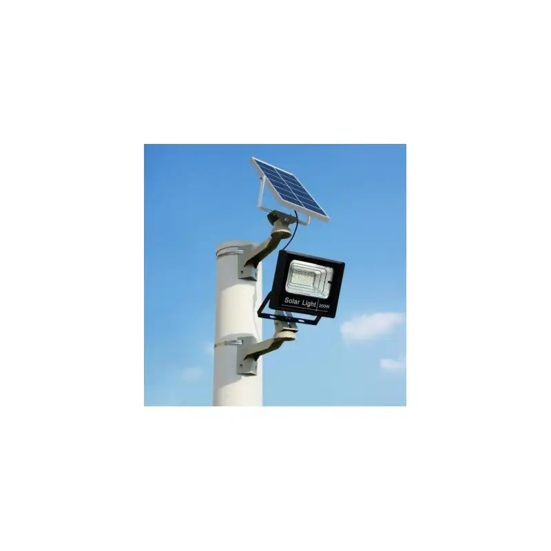 Set 2 x Proiector cu panou solar Jortan 50w, telecomanda, indicator baterie, 6500k, IP66