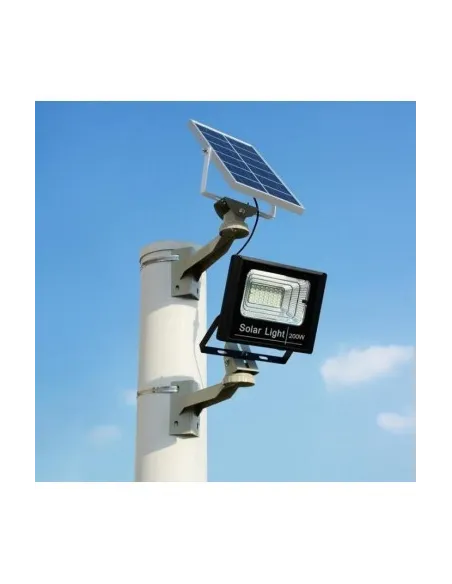 Set 2 x Proiector cu panou solar Jortan 50w, telecomanda, indicator baterie, 6500k, IP66