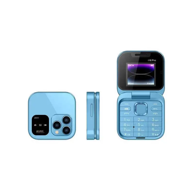 Mini telefon pliabil i16,dual sim,ecran HD,radio Fm