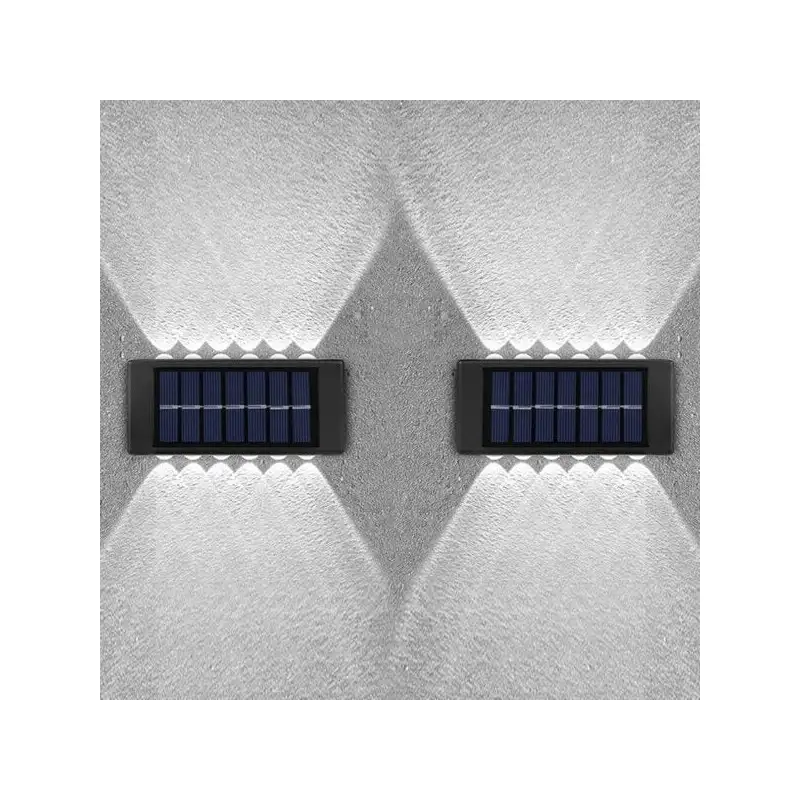 4 x Lampi Solare Bidirectionale,12 LED, Alb Cald