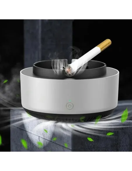 Set 2x Scrumiera cu aspiratie a fumului, alimentare baterii AA