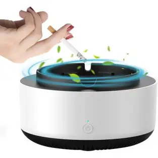 Set 2x Scrumiera cu aspiratie a fumului, alimentare baterii AA