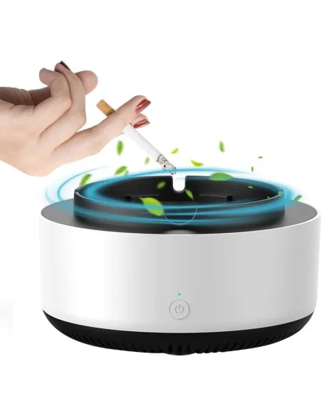 Set 2x Scrumiera cu aspiratie a fumului, alimentare baterii AA