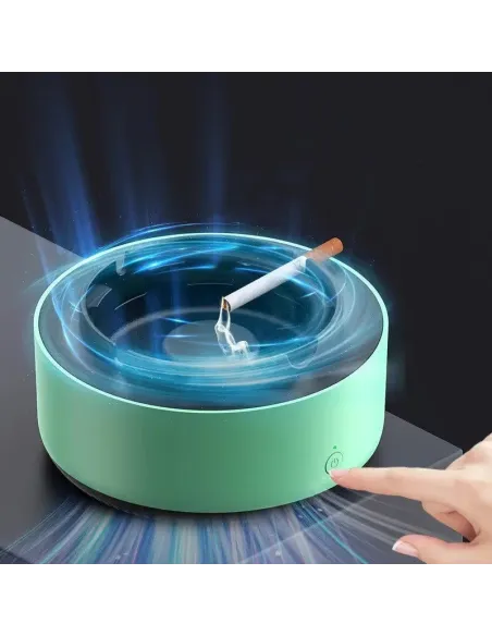 Set 2x Scrumiera cu aspiratie a fumului, alimentare baterii AA