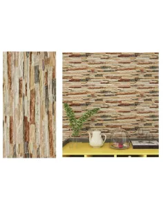 Set 10 x tapet autoadeziv decorativ model caramida maro deschis 30x60cm