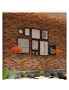 Set 10x Tapet adeziv caramizi maro,spuma moale 3D 77 x 70 cm
