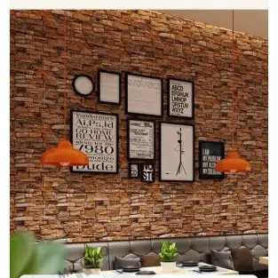 Set 10x Tapet adeziv caramizi maro,spuma moale 3D 77 x 70 cm