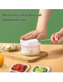 Mini tocator manual pentru legume, culoare alb