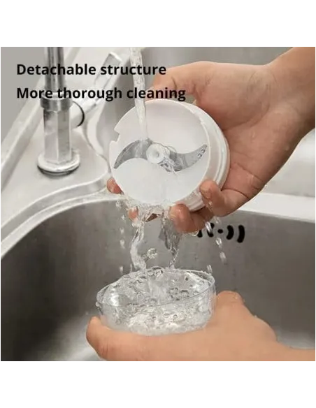 Mini tocator manual pentru legume, culoare alb