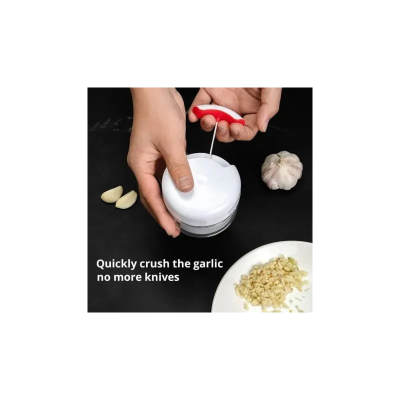 Mini tocator manual pentru legume, culoare alb