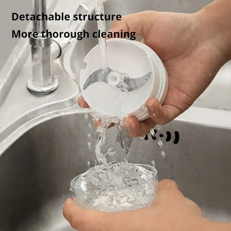 Mini tocator manual pentru legume, culoare alb