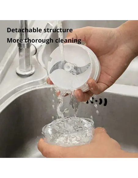 Mini tocator manual pentru legume, culoare alb