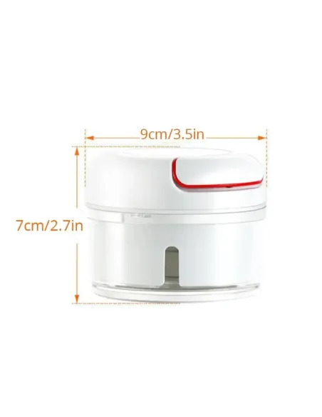 Mini tocator manual pentru legume, culoare alb