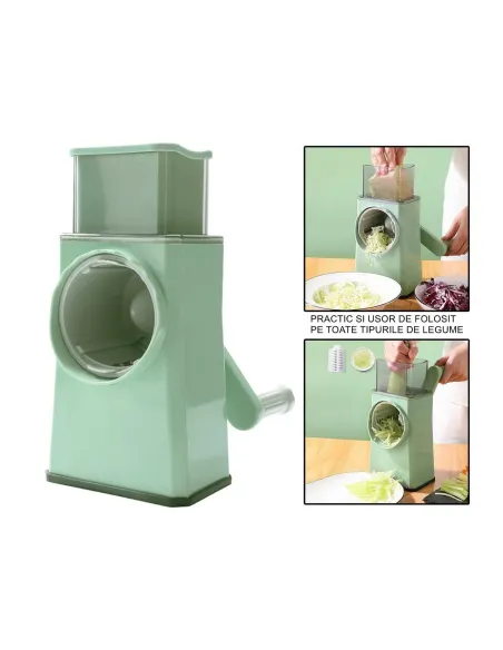 Feliator manual pentru legume, 3 lame din otel inxodabil