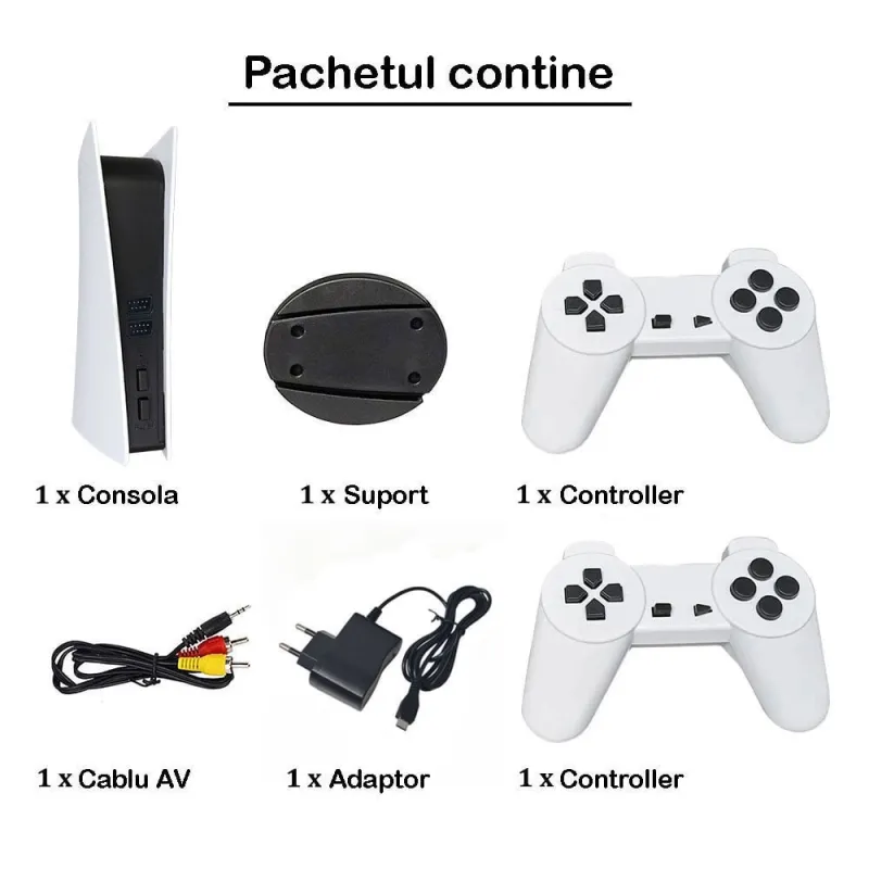 Consola pentru jocuri pe televizor, 2 x controller.