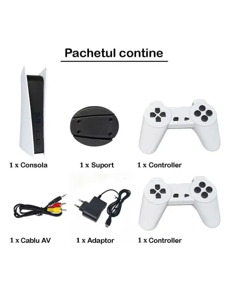 Consola pentru jocuri pe televizor, 2 x controller.