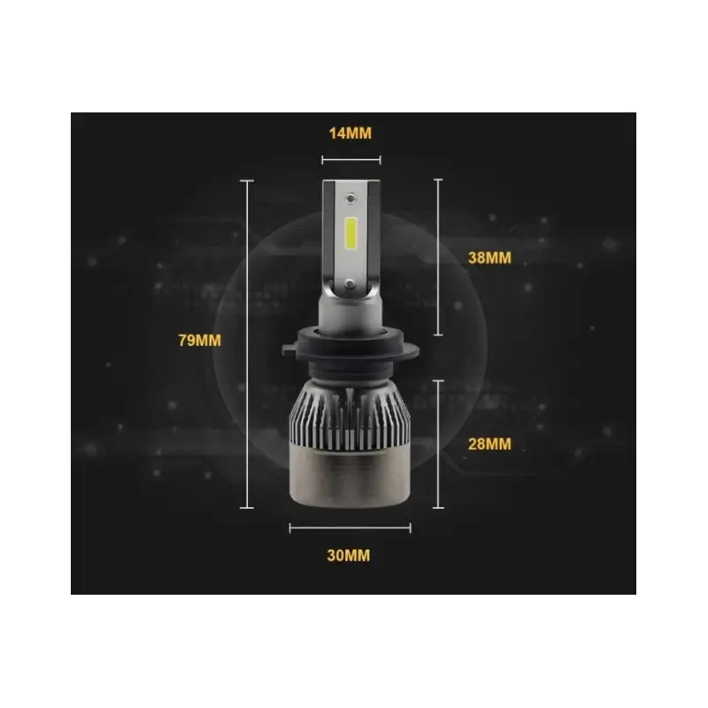 Set 2 becuri LED auto R6 H11 80w - 8000 Lumeni