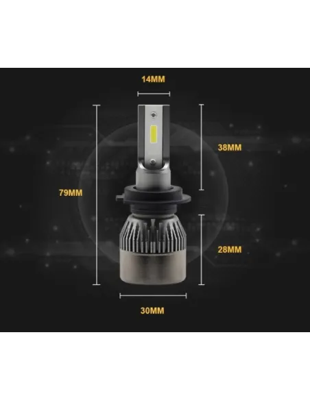Set 2 becuri LED auto R6 H11 80w - 8000 Lumeni