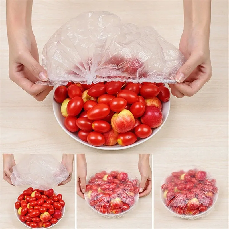 Folie alimentara cu elastic pentru Boluri si Alimente, 8 - 20 cm, Transparente din PVC cu Elastic, Universale 100 buc