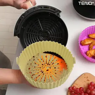 Set 4 Tavi din silicon pentru friteuza,cuptor,microunde, reutilizabile, antiaderente, rezistente la temperaturi inalte 2